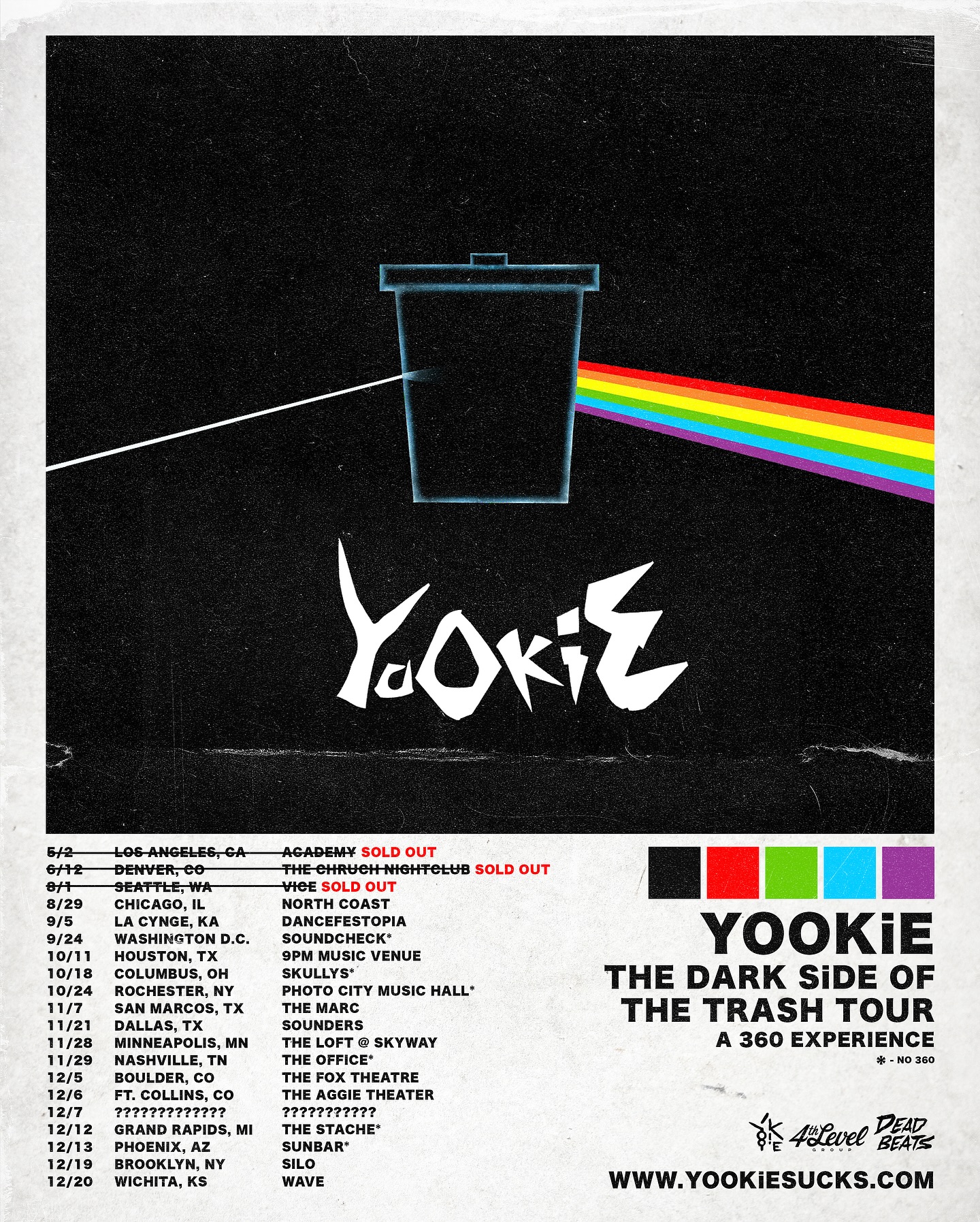 YOOKiE The Dark Side Of The Trash Tour Tour Poster 2026